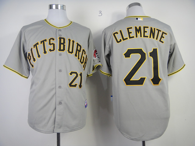 Men Pittsburgh Pirates #21 Clemente Grey MLB Jerseys->pittsburgh pirates->MLB Jersey